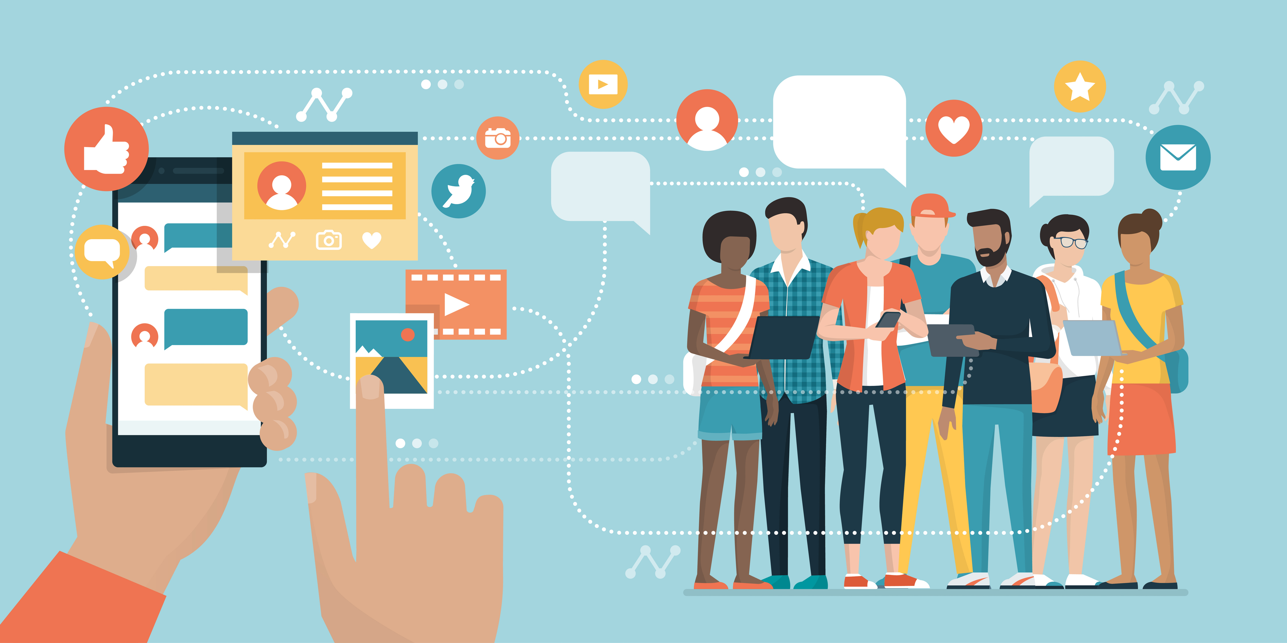 Truyền thông trên mạng xã hội: Facebook, instagram, Twitter,...